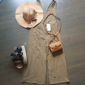 Green Linen Jumpsuit